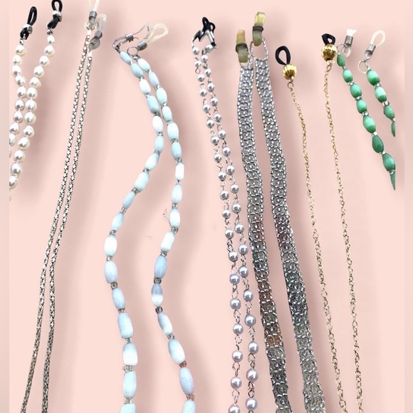 Vintage Eyewear Cord Straps Beaded Chain Holder Lot Fits Most All! - Picture 2 of 11